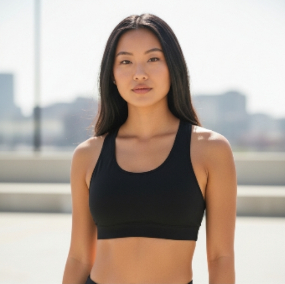 EUC TEK GEAR Sz. L Black‎ Lined Sports Bra.